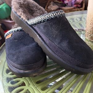 UGG Navy Blue Suede Women's Slip-On Mules